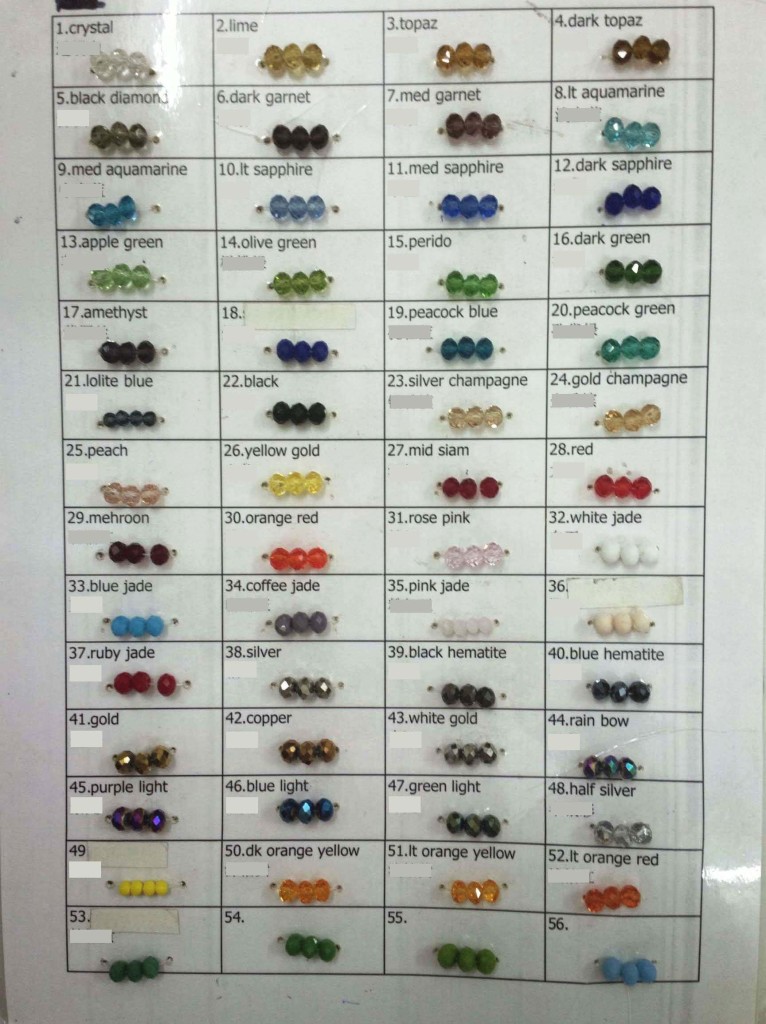 Faceted glass beads colour chart copy