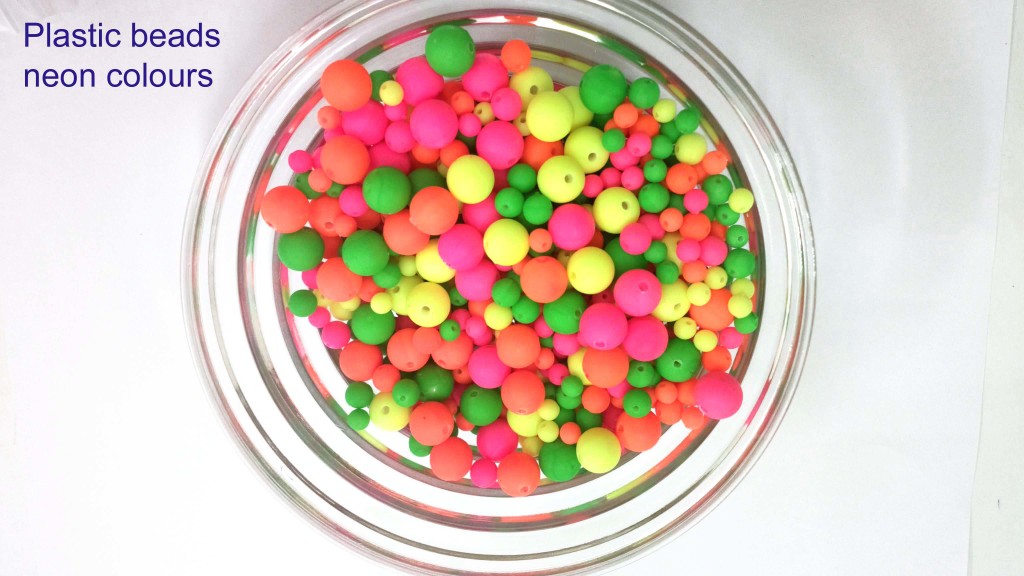 Plastic beads neon colours