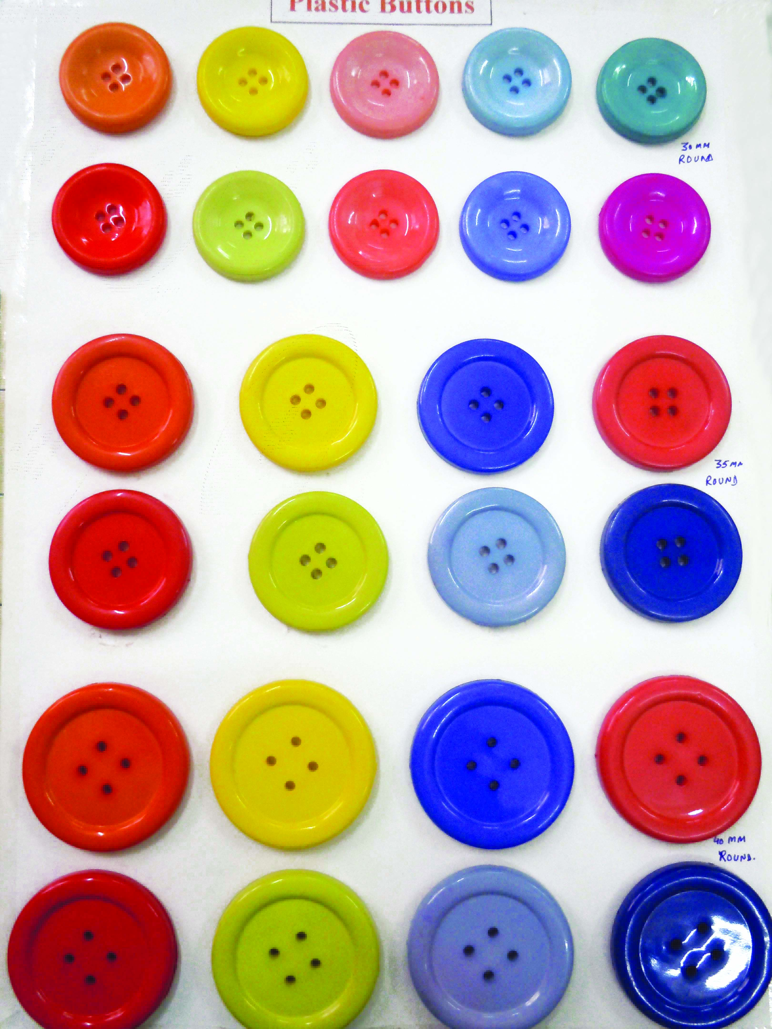 Plastic button 30,35,40 cms