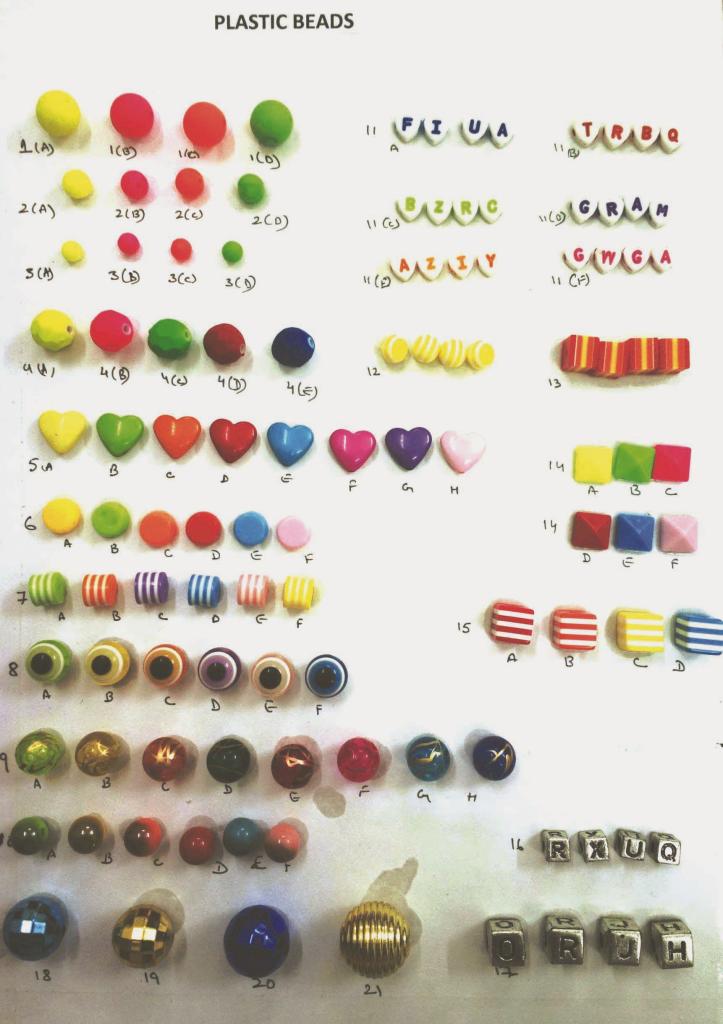 Plastic beads  1 - 21